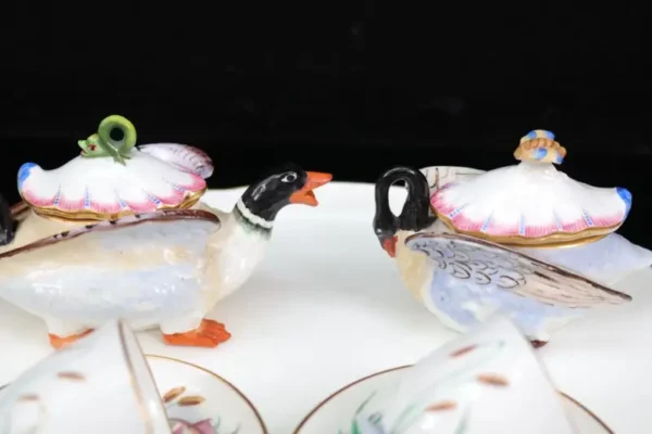 Rare Coalport Coalbrookdale Swan Cabaret Tea Set Tete Et Tete Circa 1840-50 - Image 3