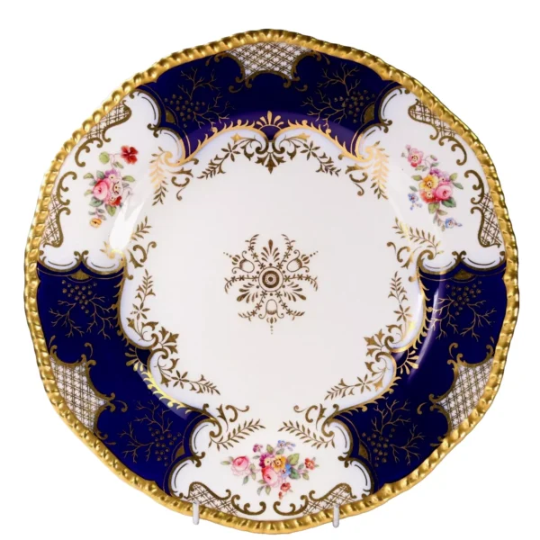 Coalport Batwing Dinner Plates 12 for Thomas Goode London 25.5 cm Circa 1920 - Image 3