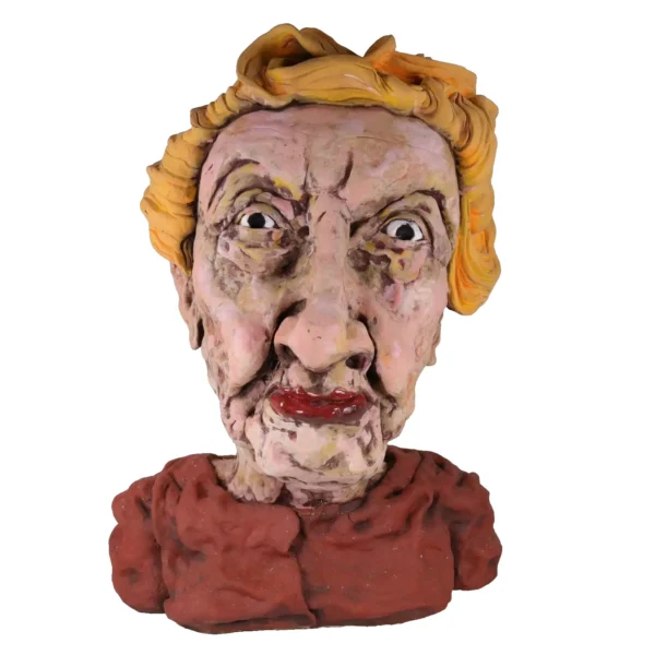 Art Pottery Old Lady Signed h55cm x w38cm Mid Century