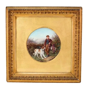 Coalport Porcleain James Rouse Young Ghillie With Dogs By Hardy L32cm Circa 1871
