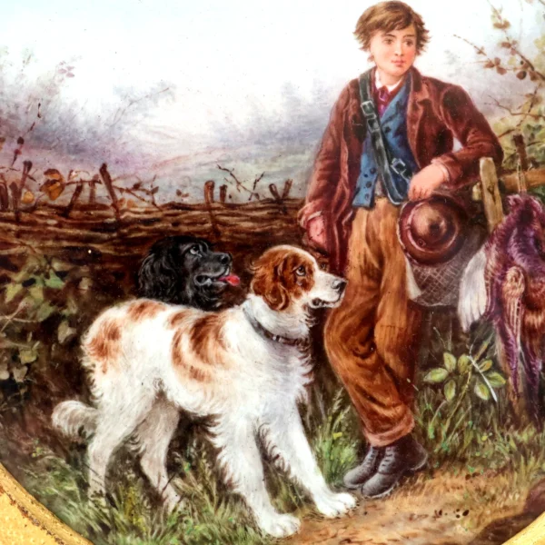 Coalport Porcleain James Rouse Young Ghillie With Dogs By Hardy L32cm Circa 1871