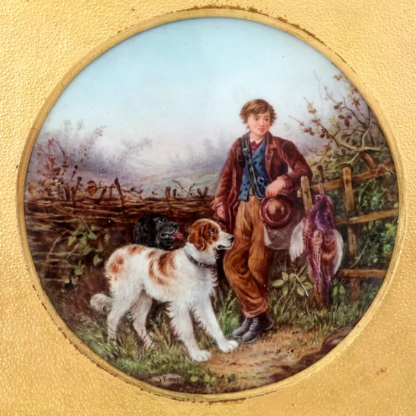 Coalport Porcleain James Rouse Young Ghillie With Dogs By Hardy L32cm Circa 1871