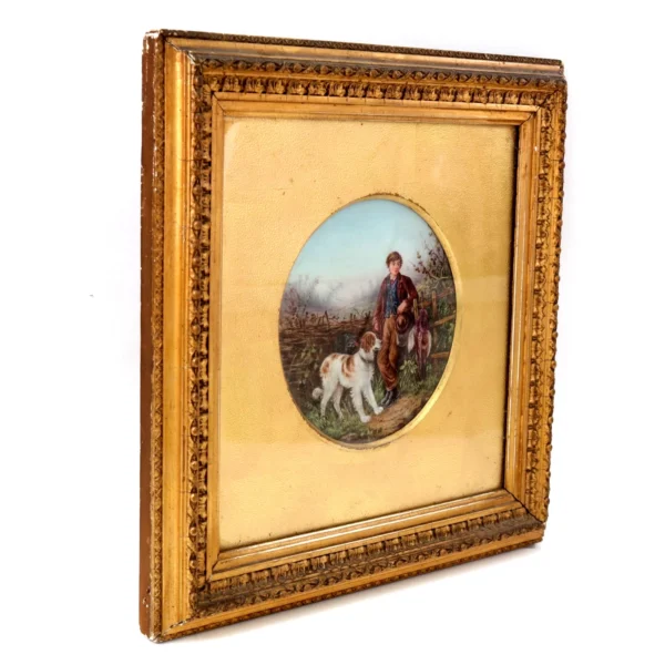 Coalport Porcleain James Rouse Young Ghillie With Dogs By Hardy L32cm Circa 1871