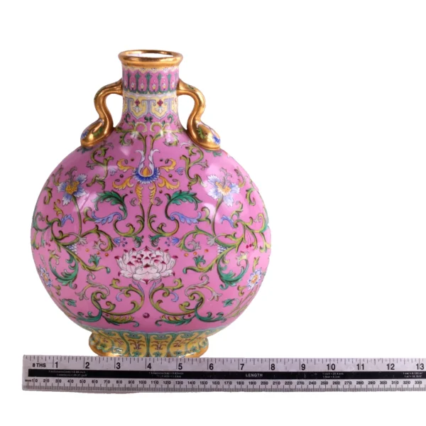 Coalport Chinese Famille Rose Moonflask Vase Quianlong h26cm Circa 1870