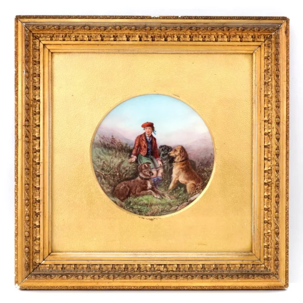 Heading: A rare Coalport Porcleain Framed Plaque The Young Ghillie by master painter James Rouse after the James Hardy painting, mounted in Gold gilded period plaster frames, wood backed. Period/Style:. Victorian. Date: 1871-1874 Size: L32cm H32cm Condition: Fine condition, all wonderful as shown. Restoration: none. The item will be professionally packed for shipping, ensuring a quick and safe delivery. Please see images. Shipping- Express Worldwide shipping. All countries. New stock listed daily. Click the follow button and follow me as a seller. Become a repeat buyer 2025. 25Years Trusted eBay Seller.