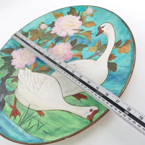 Minton Arts & Crafts Kensington Gore London Charger White Geese L43cm Circa 1871 - Image 6