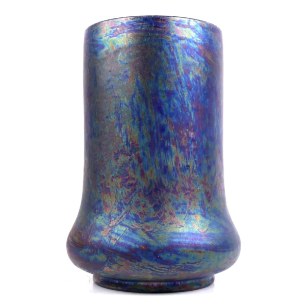 Ruskin Pottery Kingfisher Lustre Vase Iridescent Matt Glaze h16cm Circa 1915
