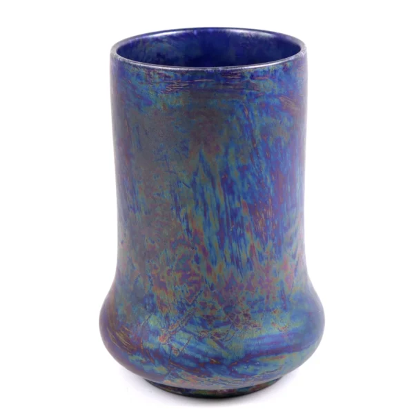 Ruskin Pottery Kingfisher Lustre Vase Iridescent Matt Glaze h16cm Circa 1915