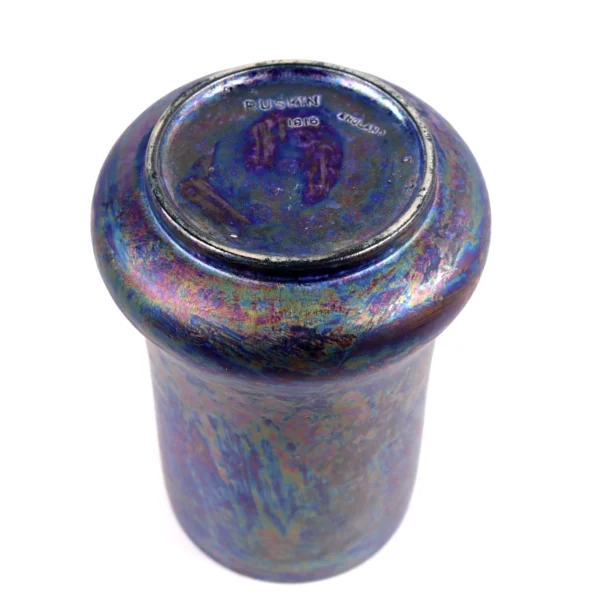 Ruskin Pottery Kingfisher Lustre Vase Iridescent Matt Glaze h16cm Circa 1915