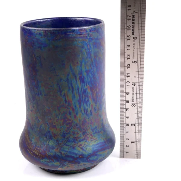 Ruskin Pottery Kingfisher Lustre Vase Iridescent Matt Glaze h16cm Circa 1915