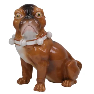 Meissen Porcelain Pug Figure Victorian Dog h23cm w23cm Circa 1890s